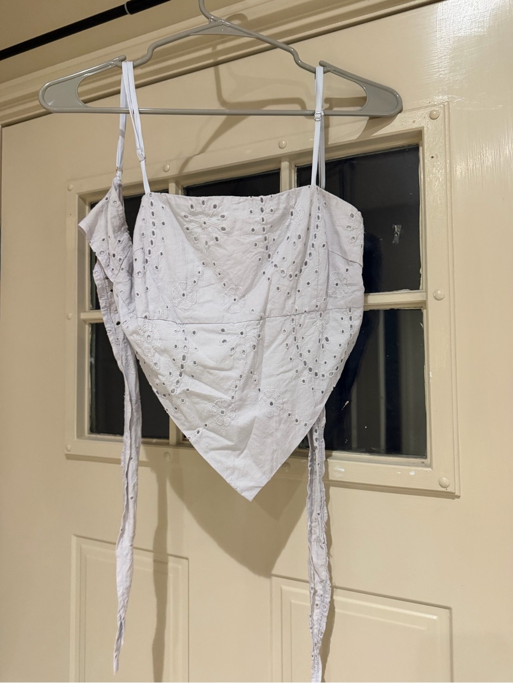 Light Purple Eyelet Handkerchief Bandana Crop Top